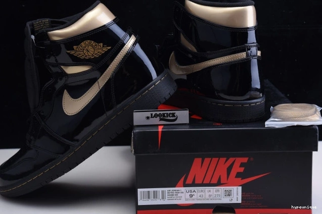 HYPE RETRO JORDAN AIR HIGH (2020) BLACK 1 GOLD 555088-032 METALLIC 0730